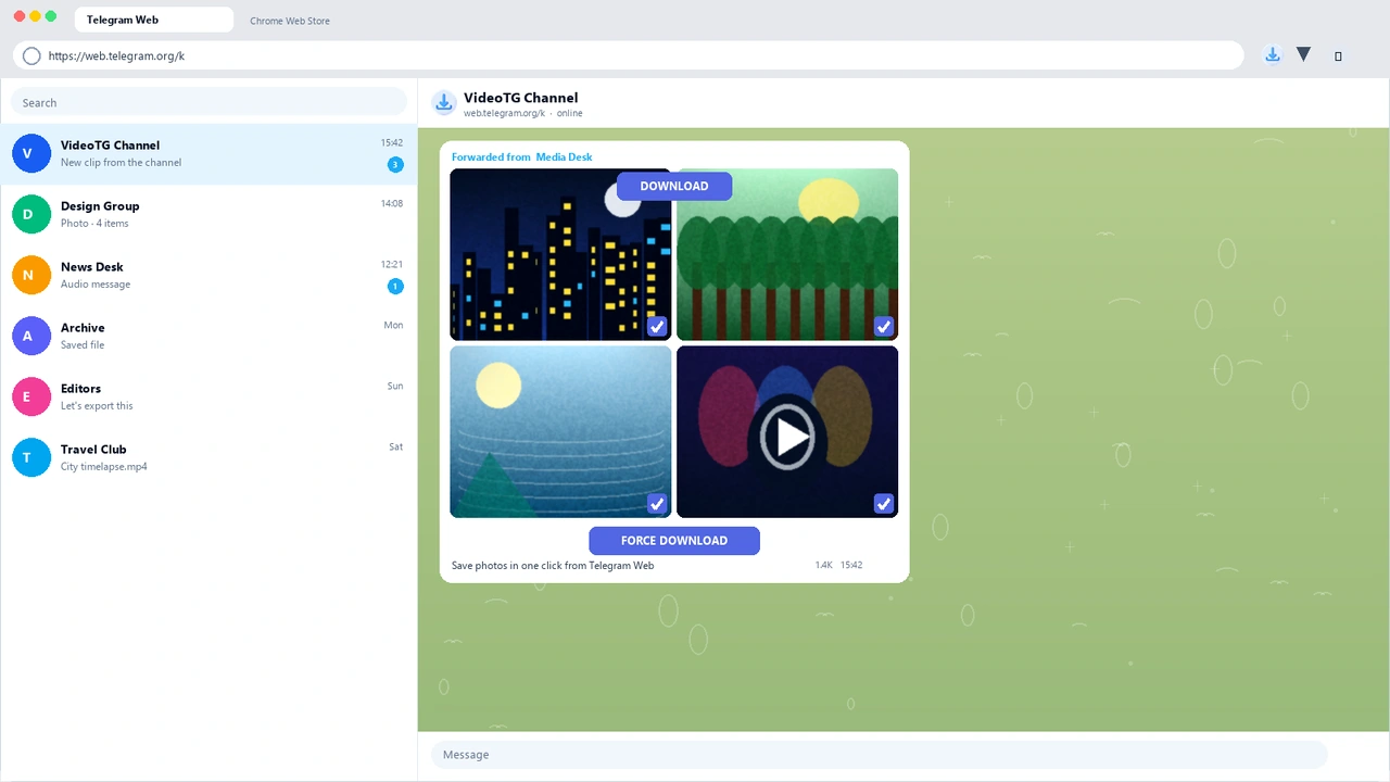 VideoTG photo and audio