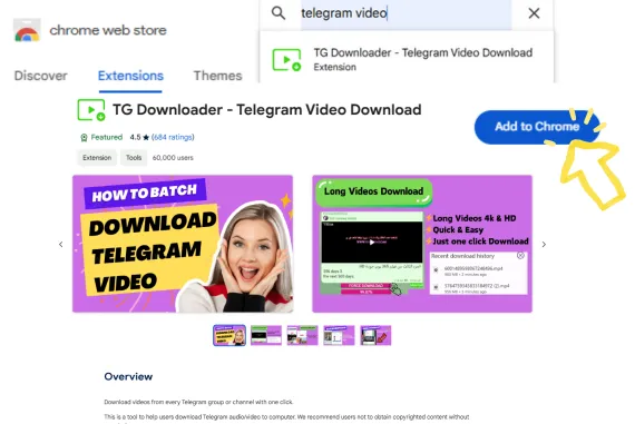 VideoTG on Telegram Web K